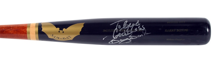 Baseball Equipment - 2001 Barry Bonds Signed Game Issued Sam Bat