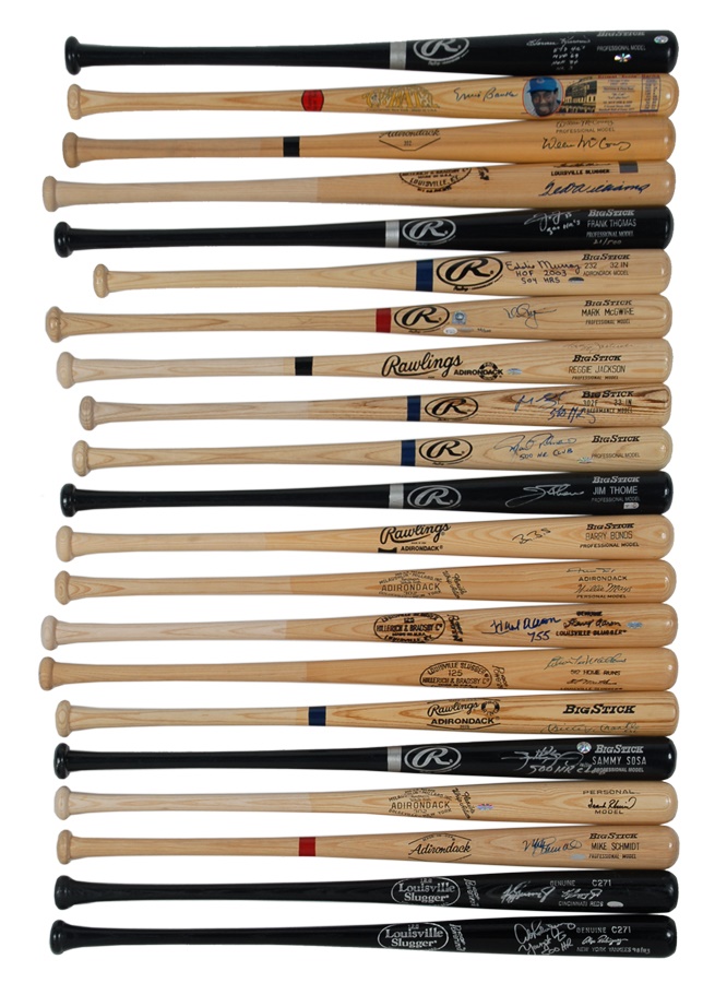 Baseball Autographs - 500 Homerun Hitters Single Signed Bats (21)