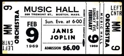 - Janis Joplin Concert Ticket