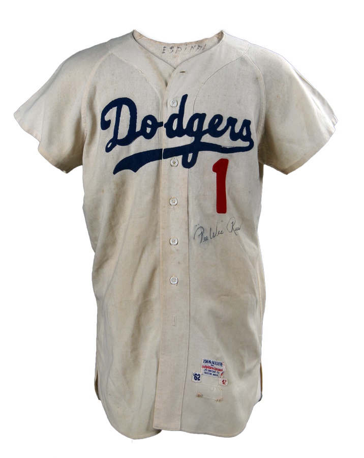 Pee Wee Reese Los Angeles Dodgers Signed Game Worn Coaches Jersey