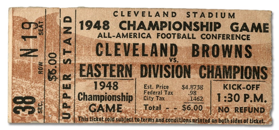 - 1948 AAFC Championship Game Ticket