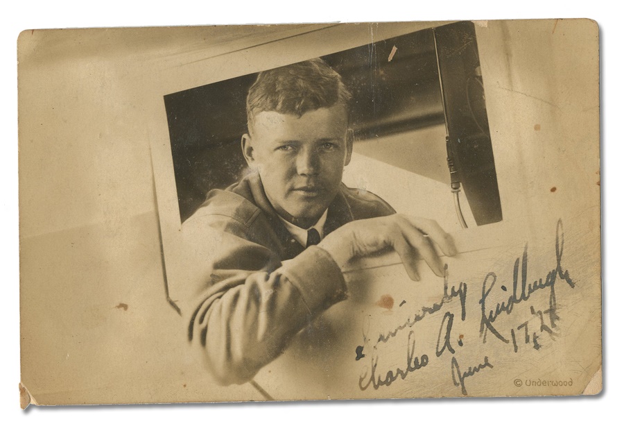 - 1927 Charles Lindbergh Signed Photo