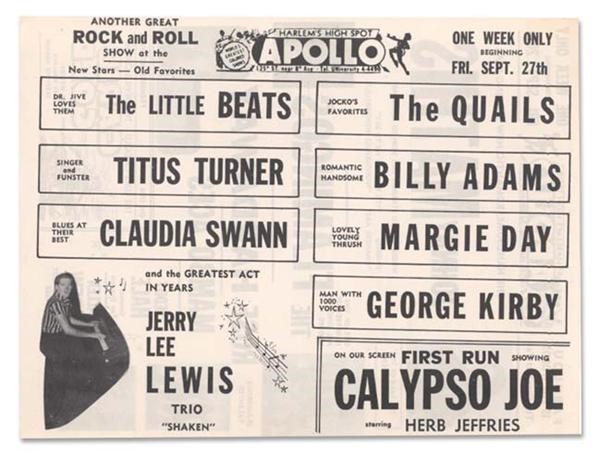 - 1957 Jerry Lee Lewis Apollo Handbill (8.5x11")