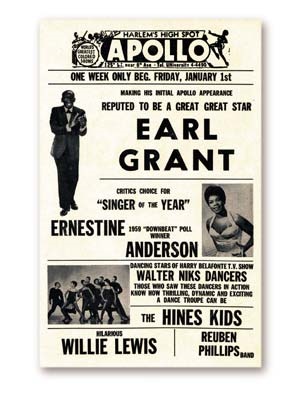 - 1960 Miles Davis, Count Basie, Earl Grant Apollo Handbill (8.5x11")