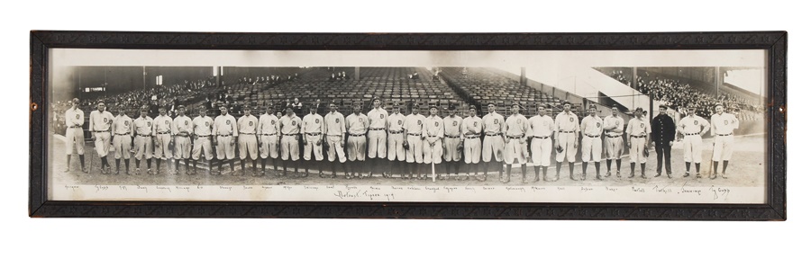 - 1914 Detroit Tigers Panoramic Photograph with Ty Cobb-Twice!