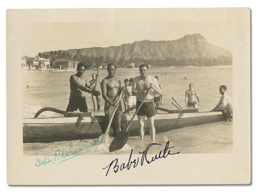 - 1933 Babe Ruth and Duke Kahanamoku Signed Photograph