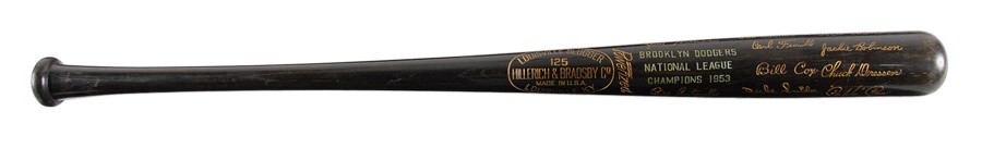 Baseball Equipment - 1953 Brooklyn Dodgers Black Bat