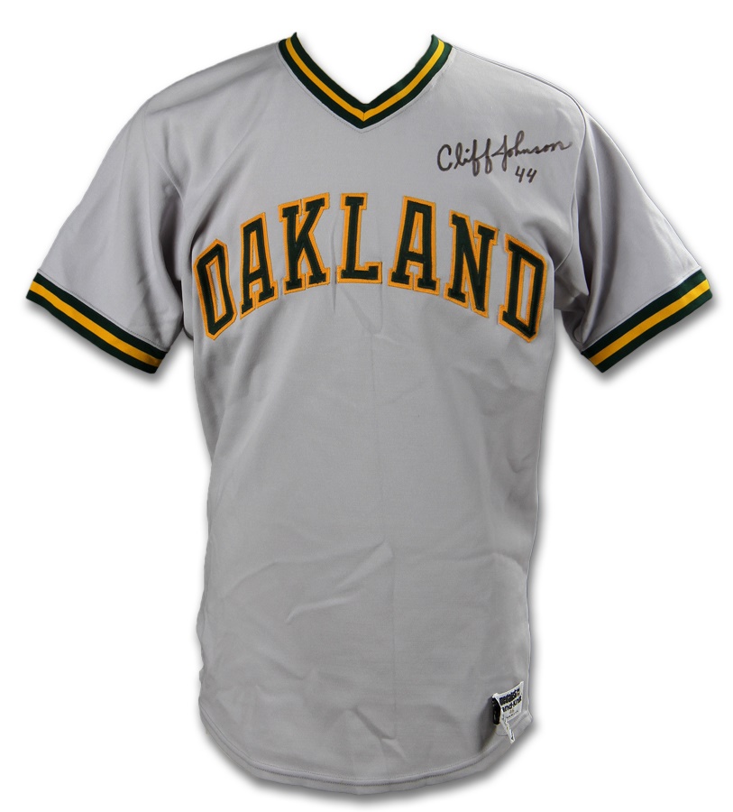 Baseball Equipment - 1982 Cliff Johnson Oackland A's Game Worn Jersey