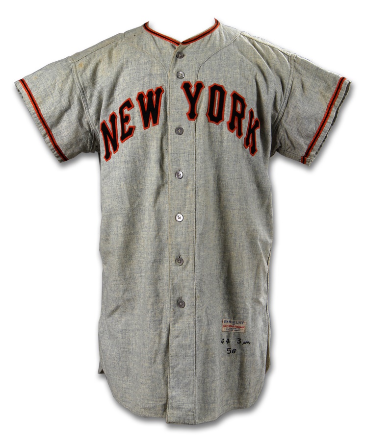 Baseball Equipment - 1956 Daryl Spencer NY Giants Game Worn Jersey