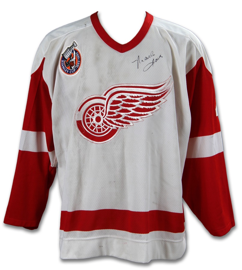 - 1992-93 Mark Howe Detroit Red Wings Game Worn Jersey