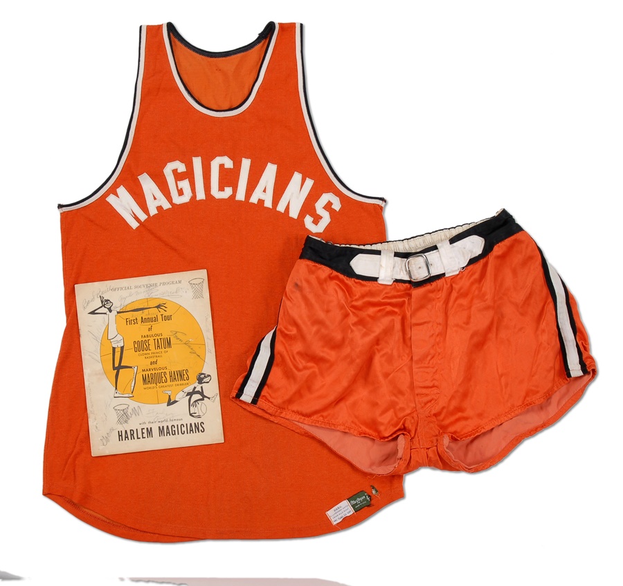 Circa 1960s Marques Haynes Harlem Magicians Uniform & Team Signed Program