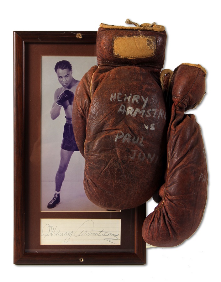 Muhammad Ali & Boxing - 1940 Henry Armstrong Fight Worn Gloves vs Paul Junior