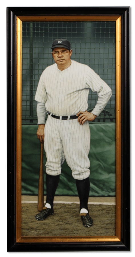 Sports Fine Art - Babe Ruth Original Painting by Arthur K. Miller