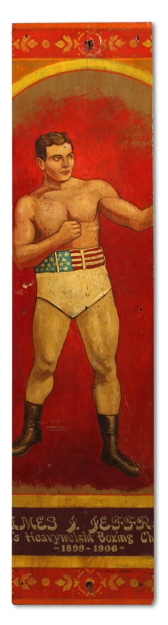Muhammad Ali & Boxing - James J. Jeffries Folk Art Painting on Wood