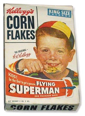 Comics and Cartoons - Superman Corn Flakes Cereal Box (9x12")