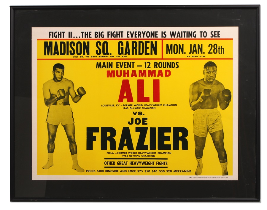 Muhammad Ali & Boxing - 1974 Muhammad Ali vs. Joe Frazier II On Site Fight Poster