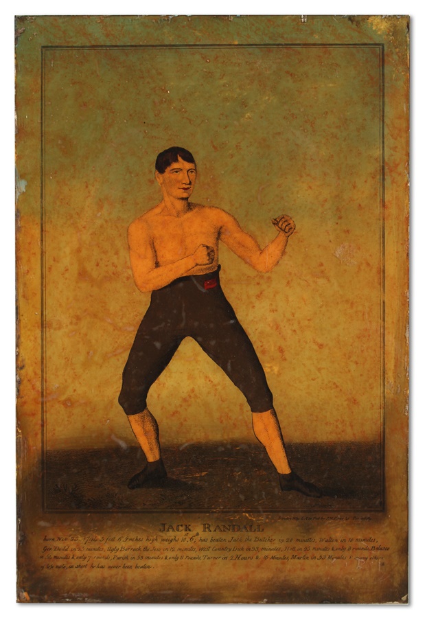Muhammad Ali & Boxing - 19th Century Jack Randall Reverse Painting on Glass