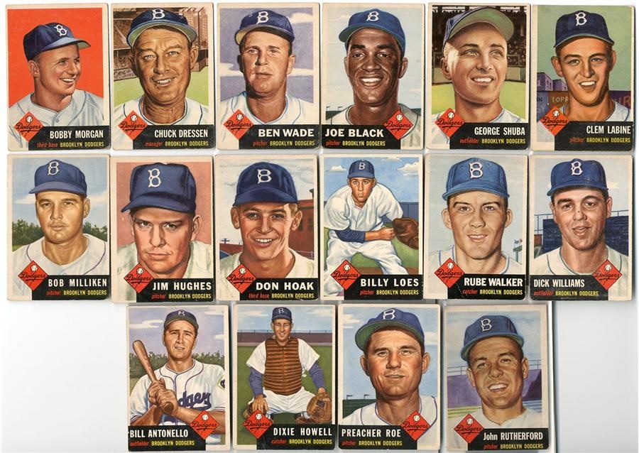- 1953 Topps Brooklyn Dodgers Complete Team Set (21 of 21)