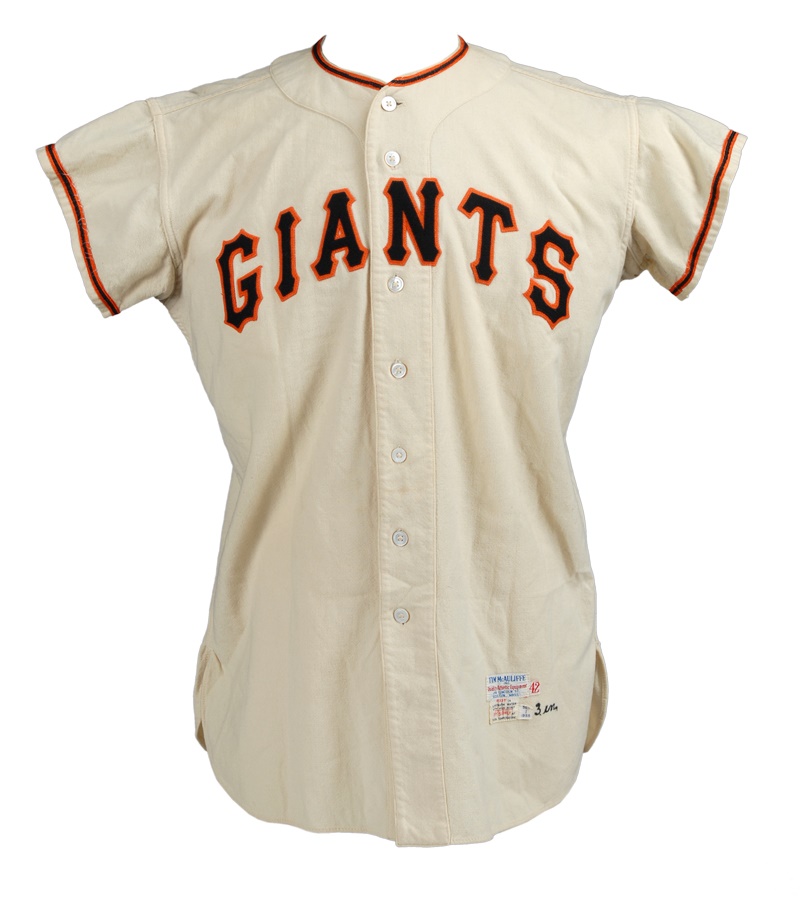 Baseball Equipment - 1955 Billy Gardner New York Giants Game Worn Jersey