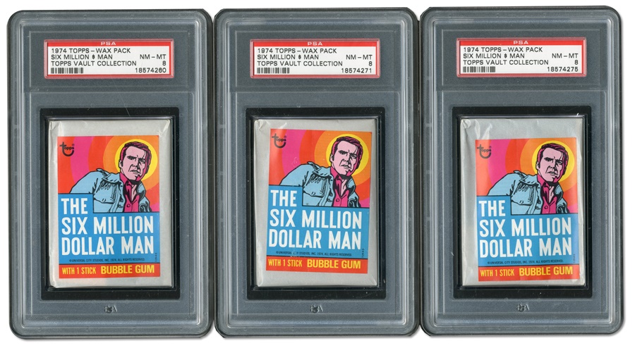 1974 Topps Test Issue Six Million Dollar Man Wax Packs (3)