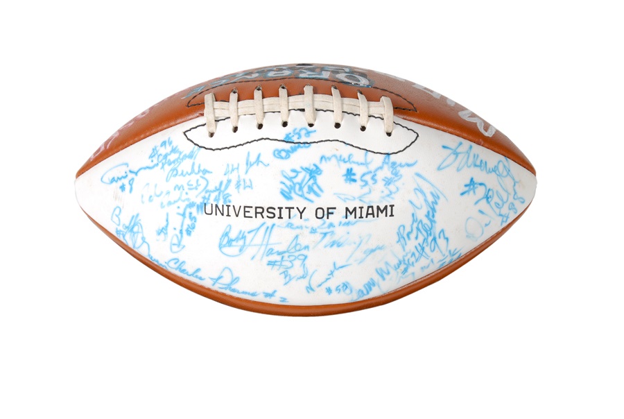 - 1988 Miami Hurricanes Presentation Signed Football