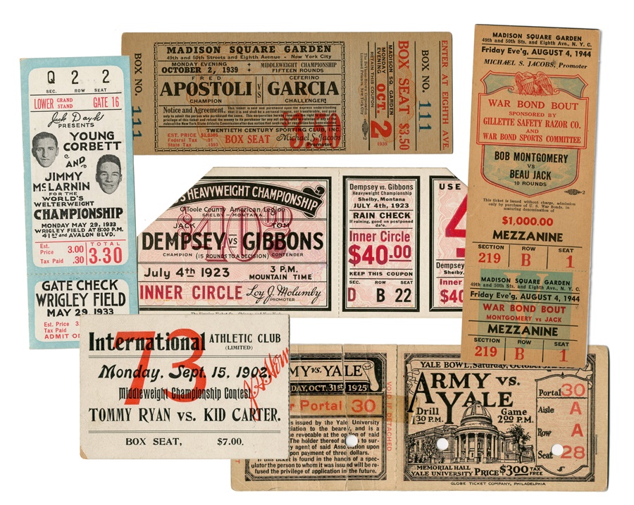 Boxing Ticket Collection of Six