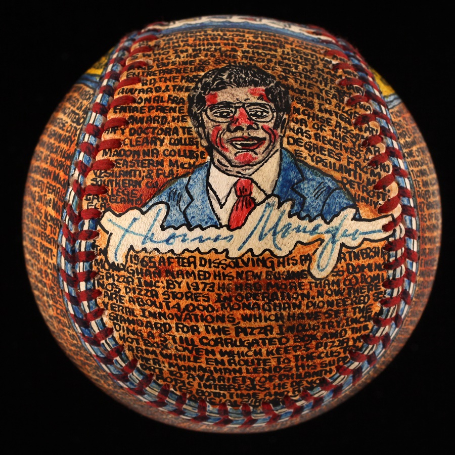 - 1984 Detroit Tigers Hand Painted Baseball by George Sosnak