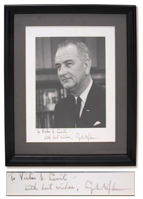 - 1960's Lyndon B. Johnson Signed Photograph