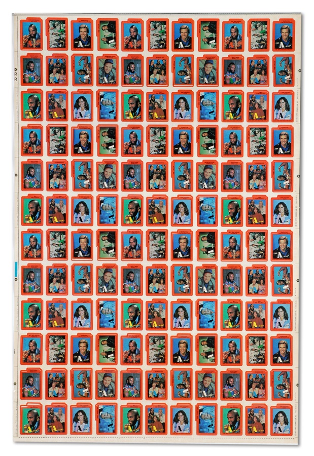 1983 Topps A-Team Stickers Uncut Sheets (50+)