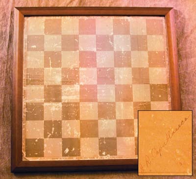 - 1920's Jose Raul Capablanca Used & Signed Chess Board