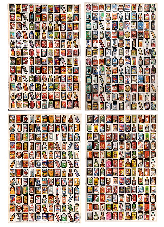 Twenty Sets Each 1979-80 Topps Wacky Packs, Series 1-4 in Uncut Sheet Form (80 sheets)