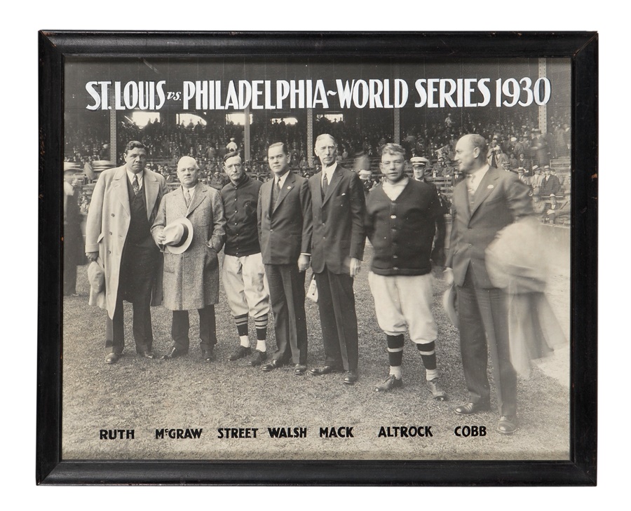 1930 World Series Oversized Photo with Ruth and Cobb