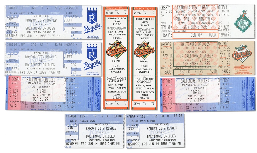 - Important Orioles & Ripken Game Tickets