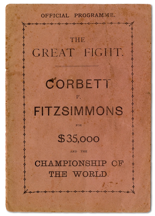 Corbett Fitzsimmons Souvienir Program