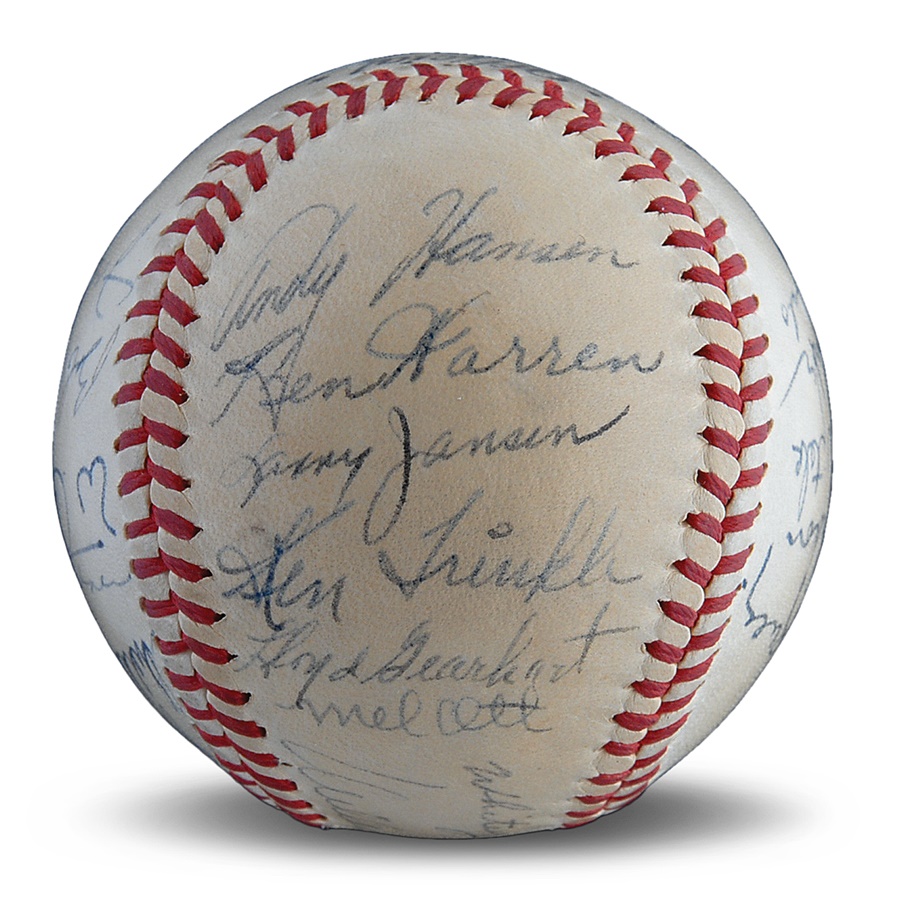 - 1947 New York Giants Team Signed Baseball with Mel Ott