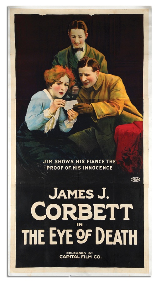 - James J. Corbett "Eye Of Death" Movie Poster - 3 Sheet