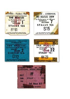 - The Beatles UK ticket stubs (5) from 1964