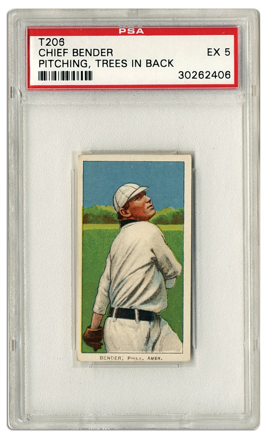 Chief Bender Pitching, Trees In Background (PSA EX 5)