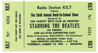 - August 19, 1965 Ticket