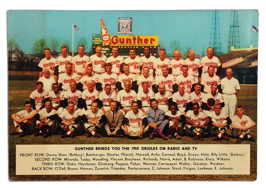 - 1959 Baltimore Orioles Gunther Beer Advertisng Display
