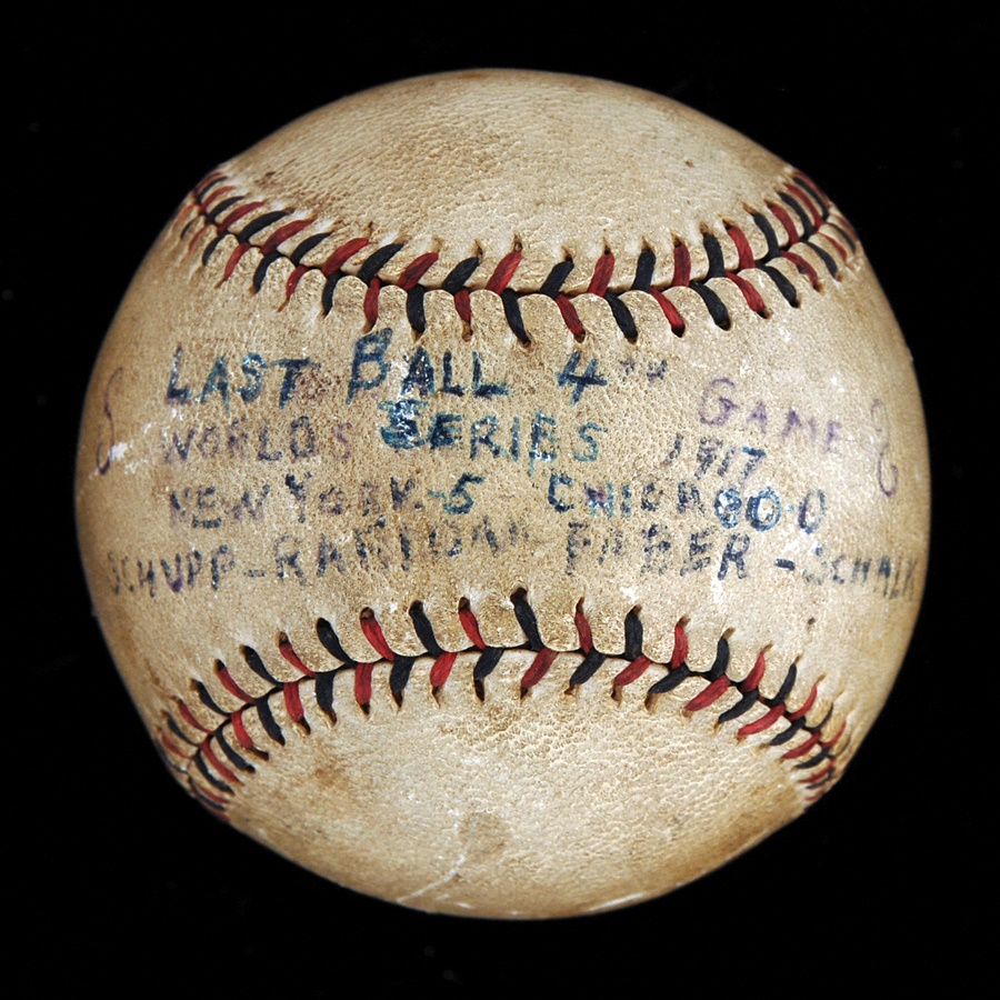The Ferdie Schupp Collection - Last Out Baseball From Game 4 of the 1917 World Series
