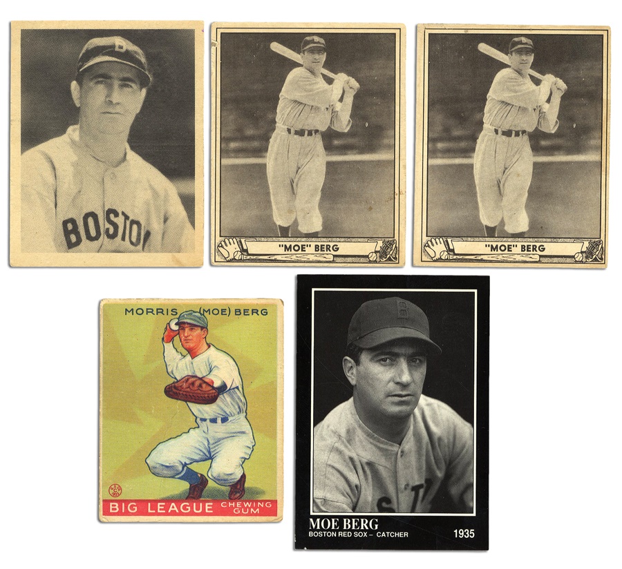 Moe Berg Card Collection With Princeton Yearbook