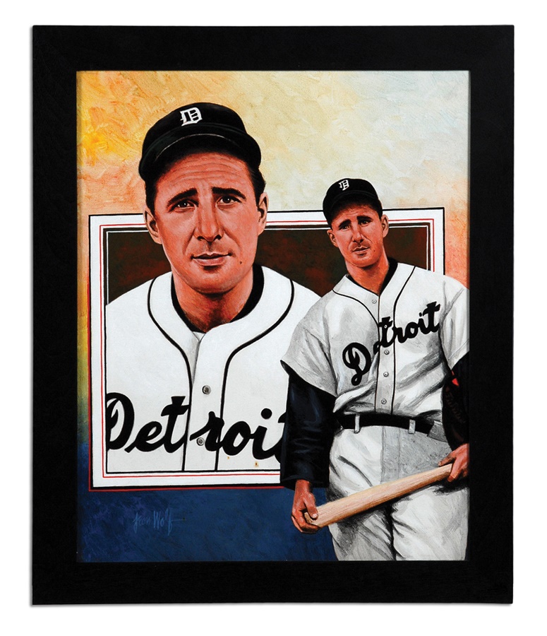 Jewish Baseball History - Hank Greenberg Painting