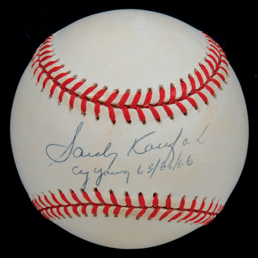 - Sandy Koufax Cy Young Inscribed Baseball