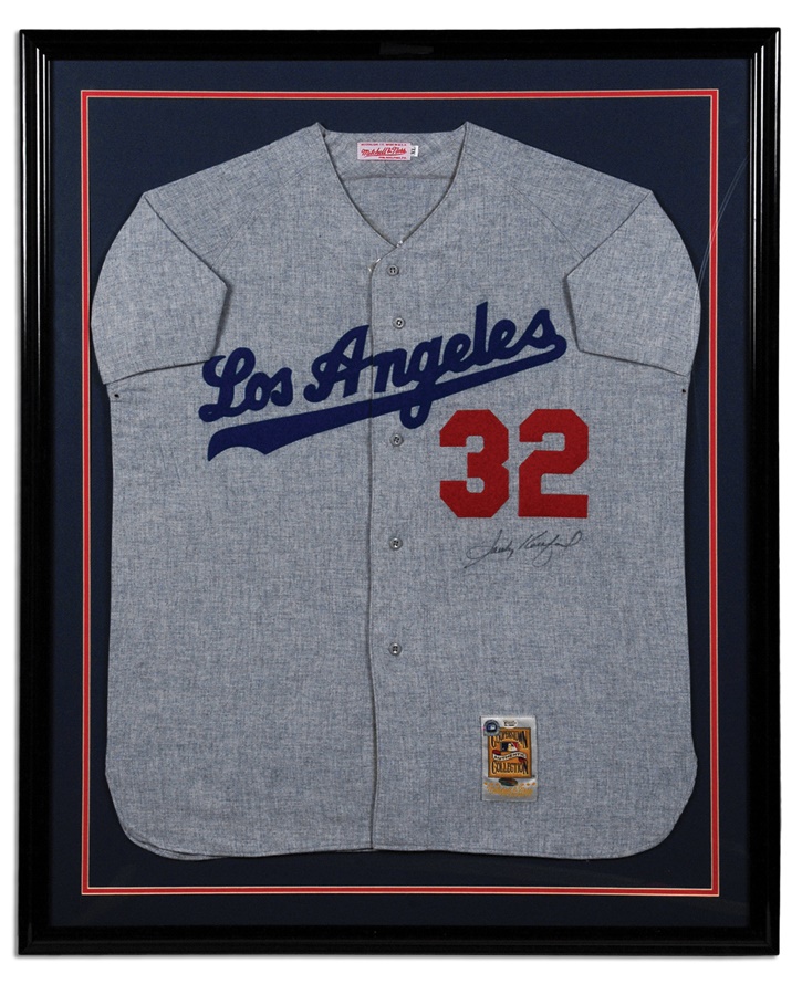 Jewish Baseball History - Sandy Koufax Signed Jersey (Framed)