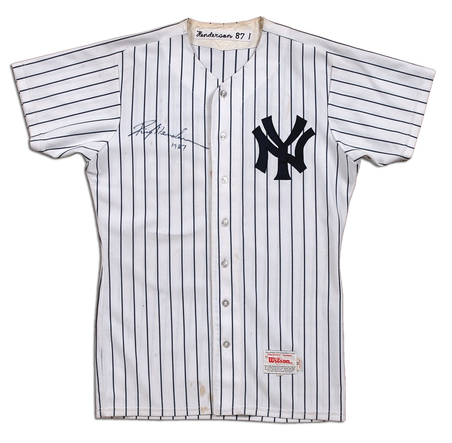 - 1987 Rickey Henderson New York Yankees Game Worn Jersey