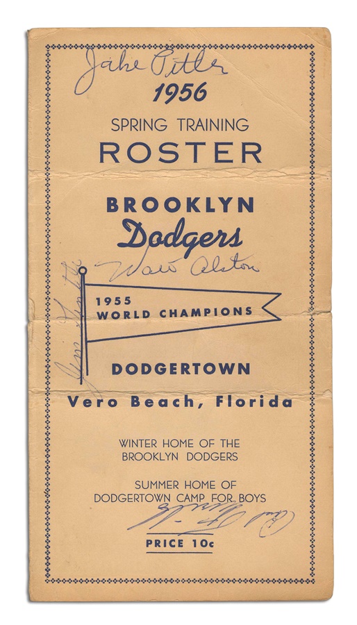 - 1956 Brooklyn Dodgers Signed Roster Including Jackie and Campy