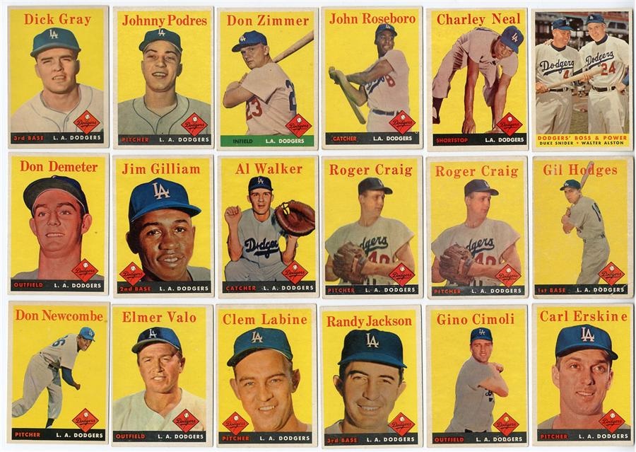 - 1958 and 1959 Topps Dodgers Near Complete Team Sets (62 of 64)