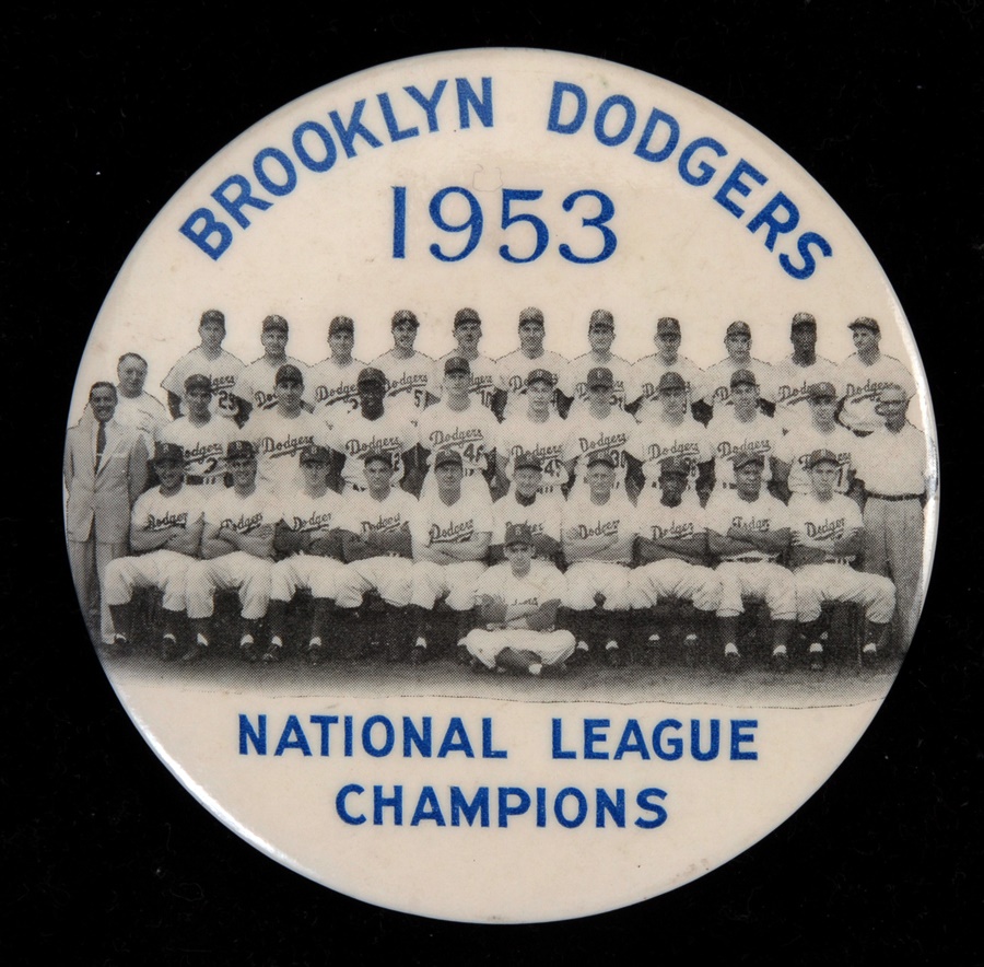- Three Oversized Brooklyn Dodgers Pin-Back Buttons