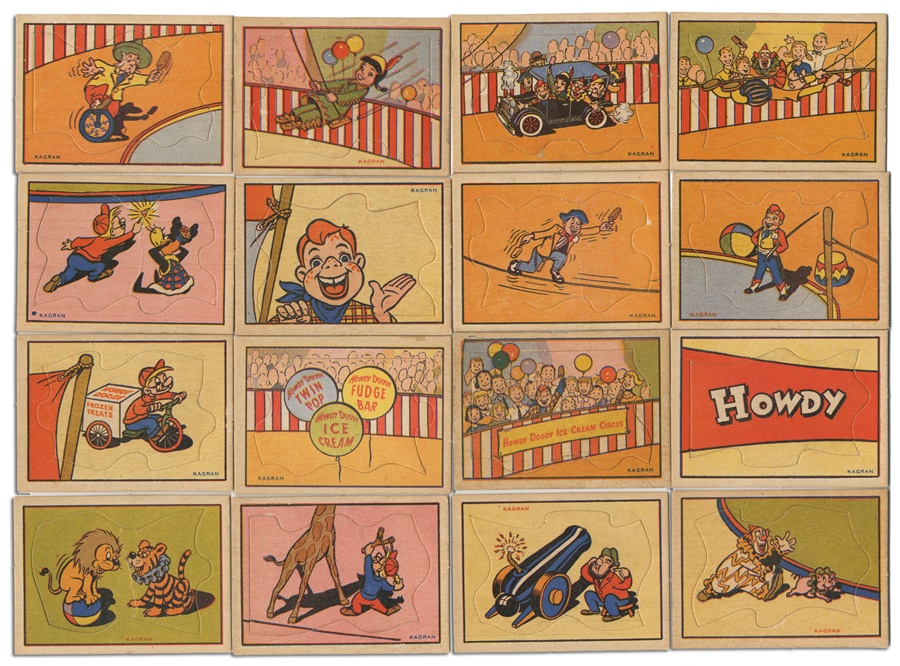 - 1953 Howdy Doody Frozen Treats Ice Cream Circus Jig Saw Trading Cards (22)